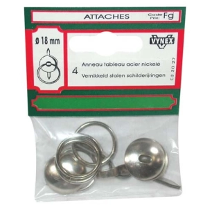 Anneau tableau acier nickelé 18mm sc - VYNEX