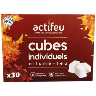 Allume feu sans odeur 30 cubes Actifeu - ACTIFEU