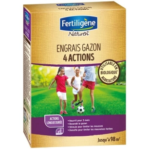 Engrais gazon 4 actions 60m² 2,45kg /nc - FERTILIGENE