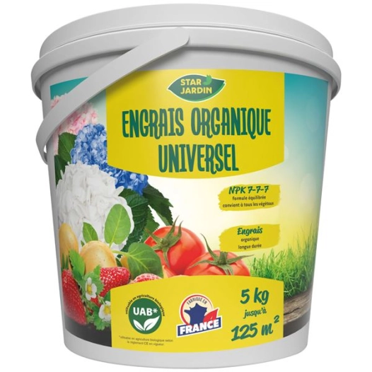Engrais complet universel uab 777 en seau de 5 kg - STAR JARDIN