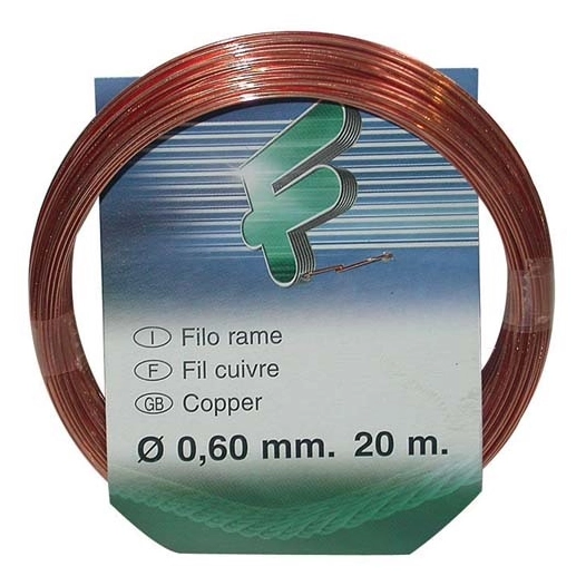 Fil cuivre 0.6mm rouleau 20m sc - FILOMAT