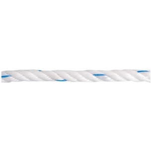 Corde polypro. torsadée blanc/bleu Ø6mm bobine 100m - CHAPUIS