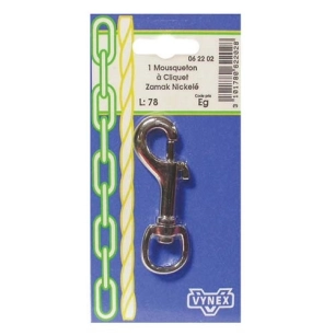 Mousqueton à pompe 78mm blister - VYNEX