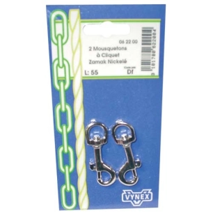 Mousqueton à pompe 55mm blister de 2 - VYNEX