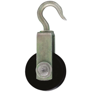 Poulie crochet ac. zing. galet Ø40mm corde Ø10mm 63kg bl1 - CHAPUIS