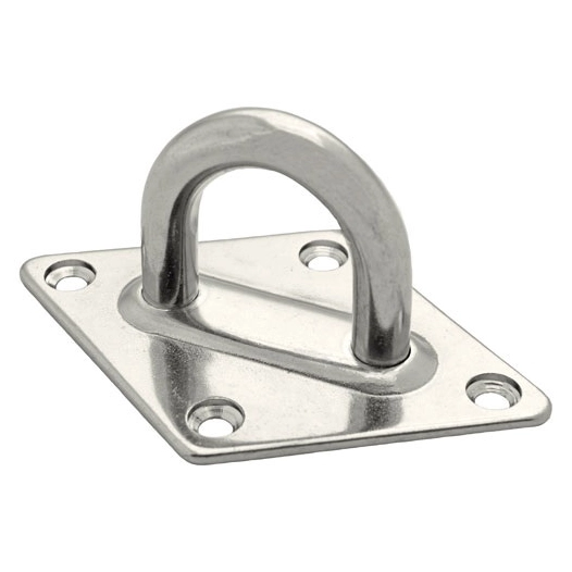 Platine losange oeil acier inox. 80x120mm Øfil 10mm uc1 - CHAPUIS