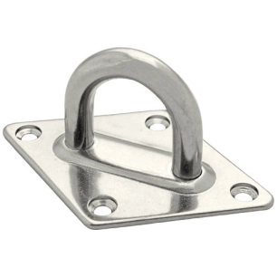 Platine losange oeil acier inox. 80x120mm Øfil 10mm uc1 - CHAPUIS