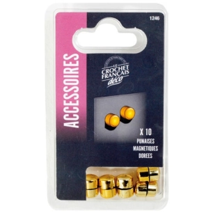 Punaise magnétique dorée sachet x10 - LE CROCHET FRANCAIS