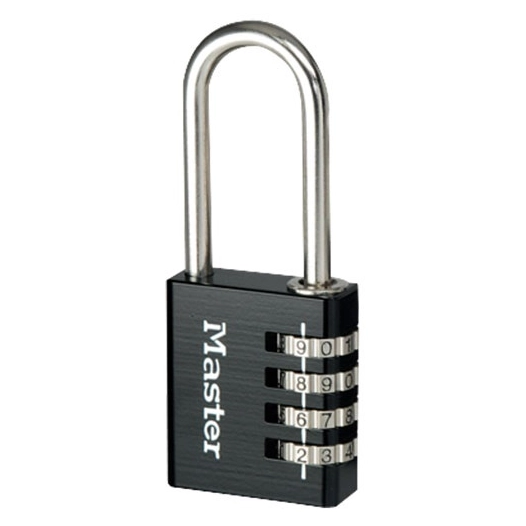 Cadenas à 4 chiffres en aluminium noir 40 mm - MASTER LOCK