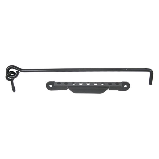 Crochet contrevent 8 L.300 crémaillère noir - AFBAT