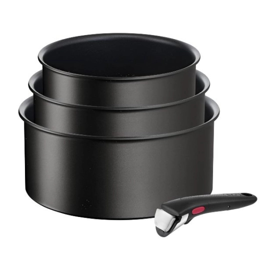 Lot de 3 casseroles 16 à 20 cm + poignée - Ingenio Eco Resist - TEFAL