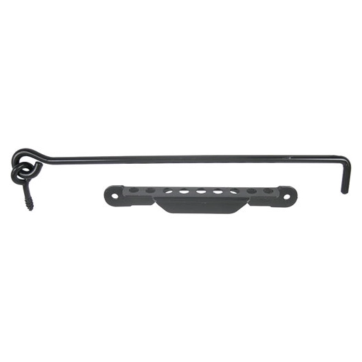 Crochet contrevent 8 l.350mm crémaillère noir - AFBAT