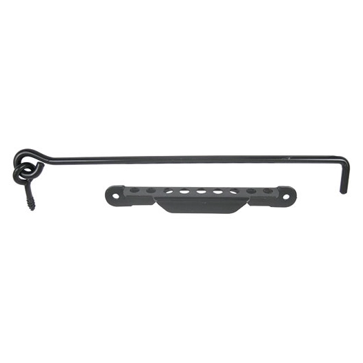 Crochet contrevent 8l400mm cremaillère noir - AFBAT