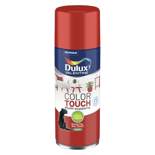 Aérosol Color Touch satin rouge feu 400ml - DULUX VALENTINE