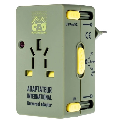 Adaptateur de prise universel kaki et jaune - CAO