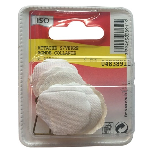 Attache tableau adhésif blanc x6 - ISO