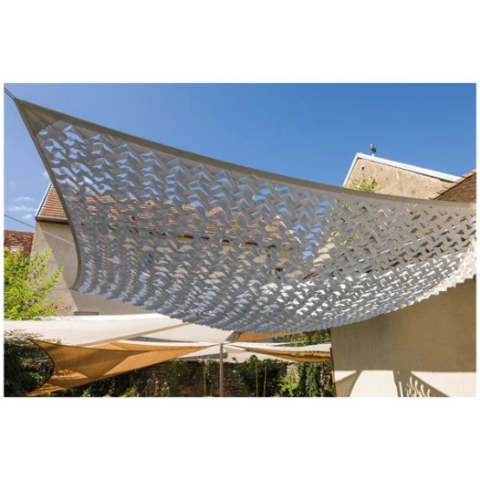 Filet d'ombrage rectangulaire 3x2.4m ardoise blanc - JARDILINE