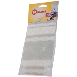 ''Lot de 10 Sachets transparents décor ''''DENTELLE'''' en cellophane PM - METALTEX''