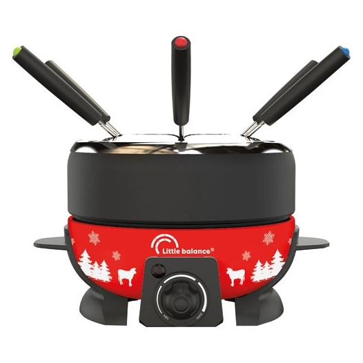 Service à fondue 8 personnes Rouge - Happy Meuuuh - 8689 - LITTLE BALANCE