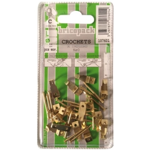 Crochet à tableau N°0 blister de 15 pièces - BRICOPACK