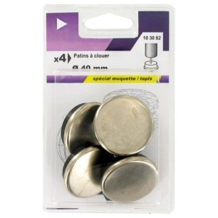 5 Patin à clouer métal d.40mm blister de 4 - VYNEX