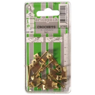 Crochet à tableau N°1 blister de 12 pièces - BRICOPACK