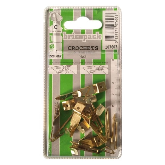 Crochet à tableau N°2 blister de 9 pièces - BRICOPACK