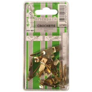 Crochet à tableau N°2 blister de 9 pièces - BRICOPACK