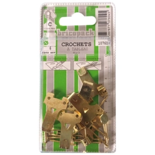 Crochet à tableau N°3 blister de 6 pièces - BRICOPACK