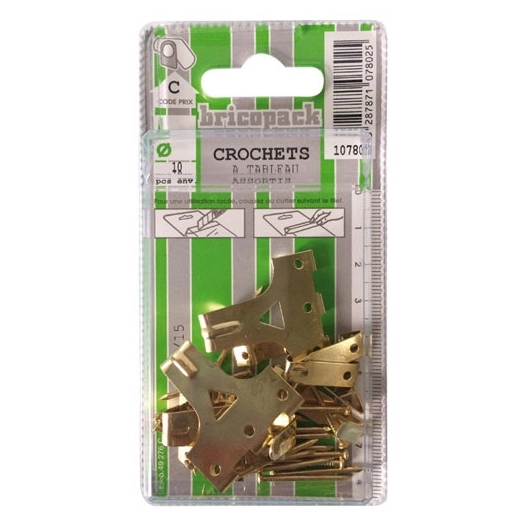 Crochet à tableau assortiment 10 pcs blister - BRICOPACK