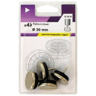 5 Patin à clouer métal d.30mm blister de 4 - VYNEX