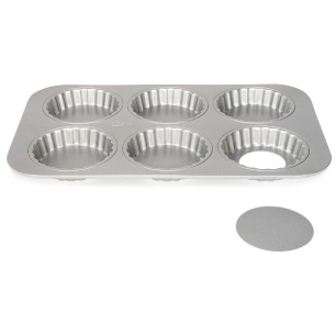 Moule 6 tartelettes 10 cm à fond amovible - Silver Top - PATISSE