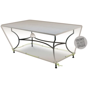 Housse table rectangulaire 4/6 pers. gris mastic opaque - JARDILINE