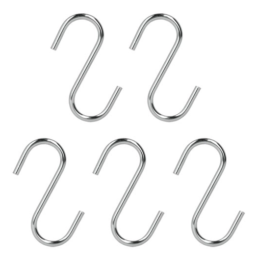 Lot de 5 Crochets-S en acier chromé - METALTEX