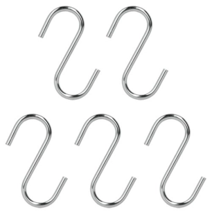 Lot de 5 Crochets-S en acier chromé - METALTEX