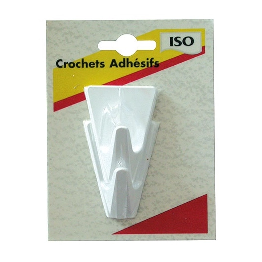 Crochet adhésif triangle blanc bl2 - ISO