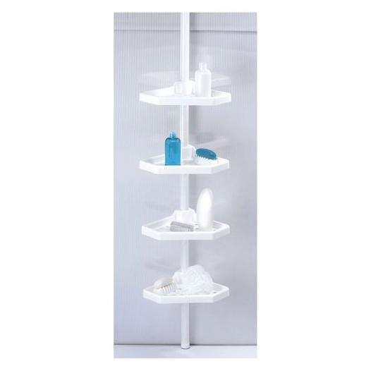 Serviteur de douche plastique d'angle blanc télescopique - MSV