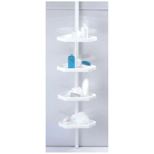 Serviteur de douche plastique d'angle blanc télescopique - MSV