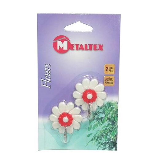 Crochet adh.fleurs x2 blister 292001 - METALTEX