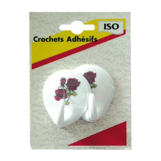 Crochet adhésif ovale assortis bl2 - ISO