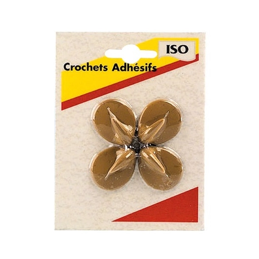 Crochet adhésif ovale céramique mini crème bl4 - ISO