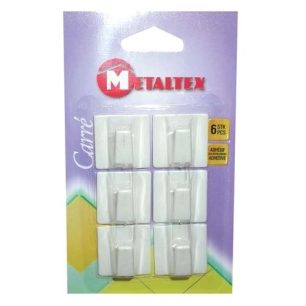 Crochet adh.carré 30x30mm x6 291000 - METALTEX