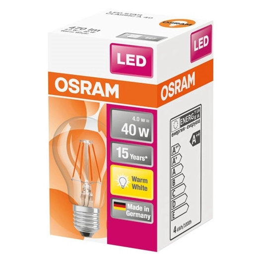 Lled standard clair filament 4w e27 chaud bte 1 - OSRAM