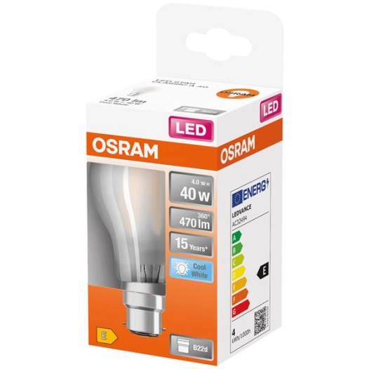 Led standard verre dépoli 4w b22 froid boite - OSRAM