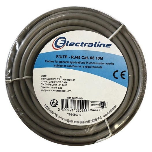 Câble ftp 10m gris couronne - ELECTRALINE