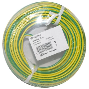 Câble H07VU 1x2.5 25m jaune/vert couronne - ELECTRALINE