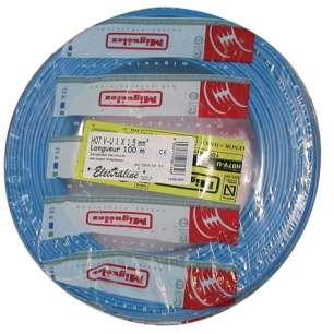 Câble H07VU 1.5mm² 100m bleu - ELECTRALINE