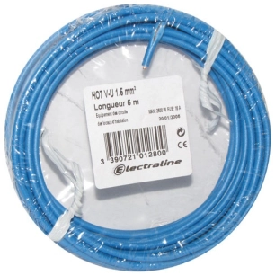 Câble H07VU 1x1.5 25m bleu couronne - ELECTRALINE