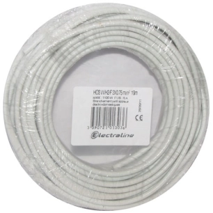 Câble H03VVH2F 2x0.75 10m blanc couronne - ELECTRALINE