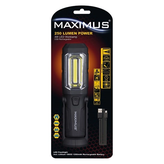 Lampe torche multifonctions rechargeable Maximus 240lumen 3w - MAXIMUS